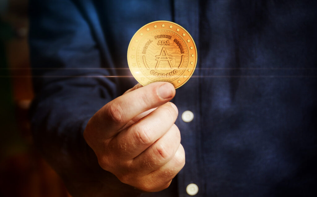 Cardano Ada Cryptocurrency Symbol Golden Coin Illustration